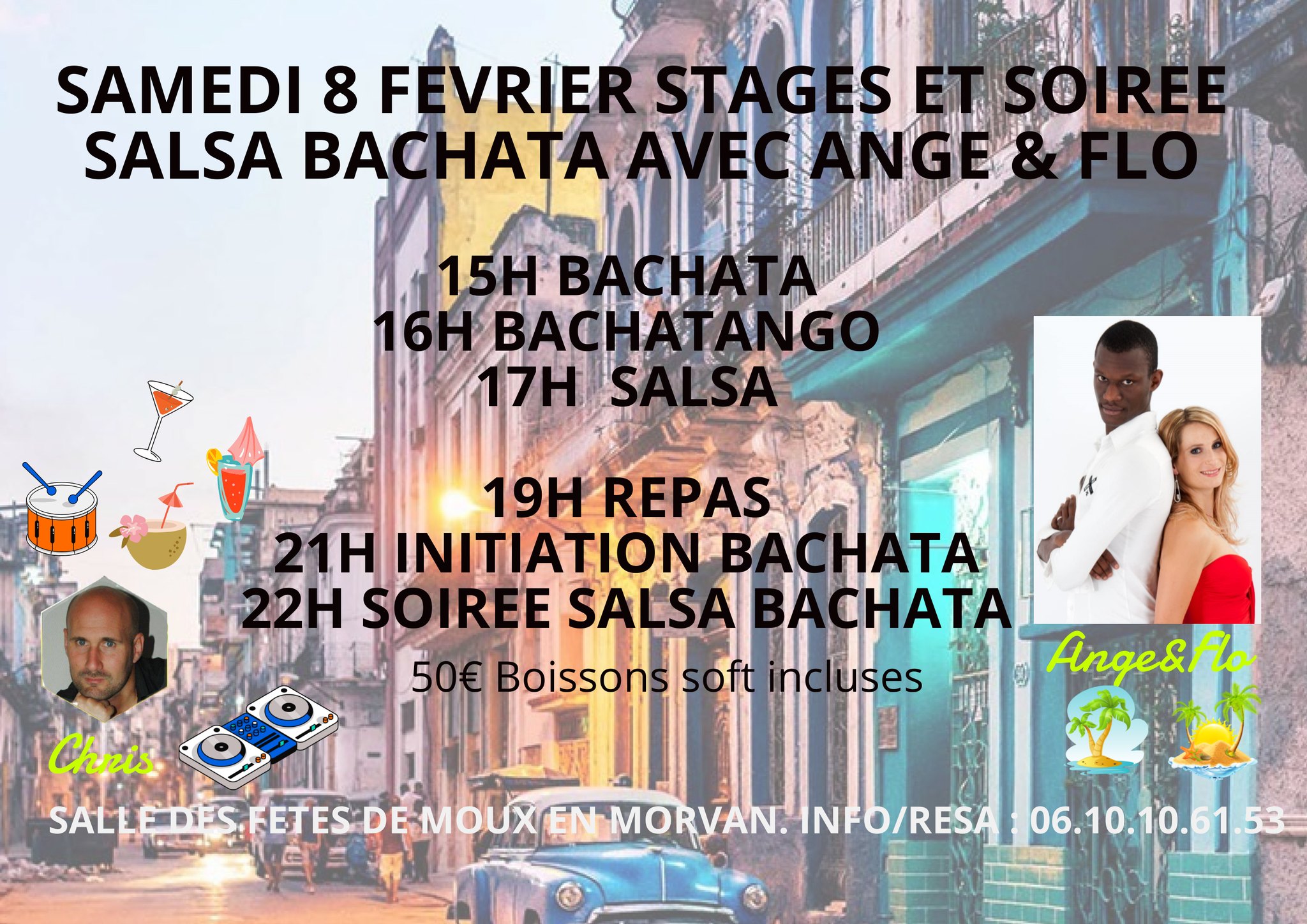 Salsa Bachata Samedi 8 Février avec Ange & Flo