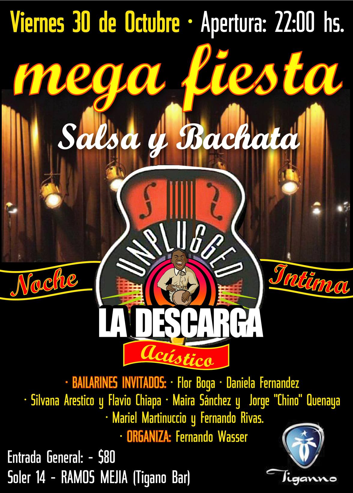Mega Fiesta Salsa & Bachata. " La Descarga" Acústico