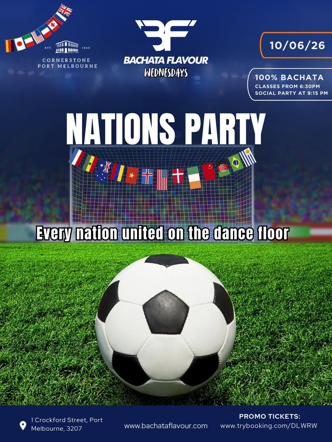 โฝ๏ธ Bachata Flavour Wednesdays ๐ฆ๐บ๐ช๐ธ Nations Party (10 06) ๐จ๐ด๐ฎ๐น