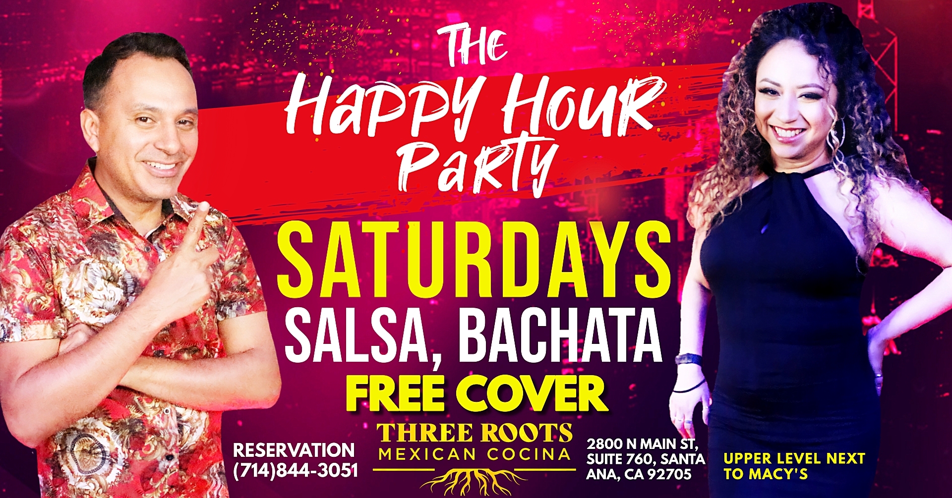 SALSA BACHATA SATURDAYS at THREE ROOTS Main Place