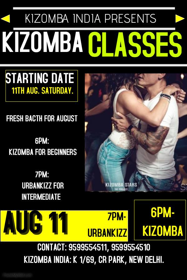 New UrbanKizz Classes this August at Kizomba India