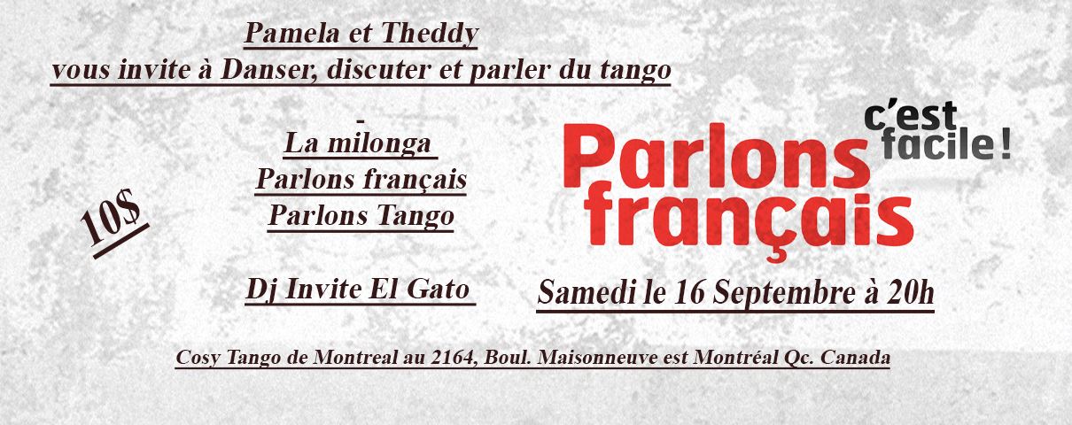Samedi 16 sept. avec Pamela et Theddy 20h