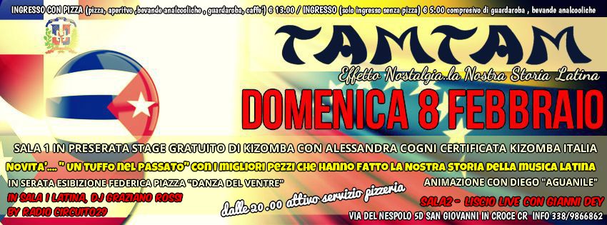 EFFETTO NOSTALGIA - IL MITO DEL TAM TAM DOMENICA 1 FEBBRAIO