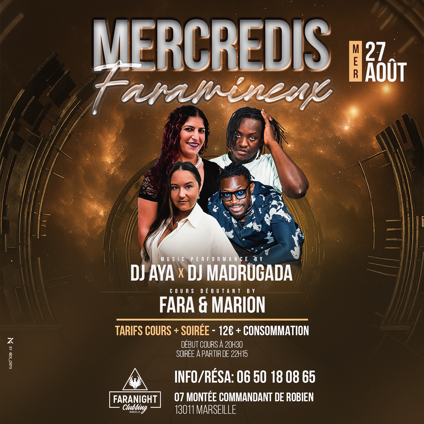 Mercredi Faramineux 27 août 2025 : Fara & Marion Dj Madrugada & Dj Aya
