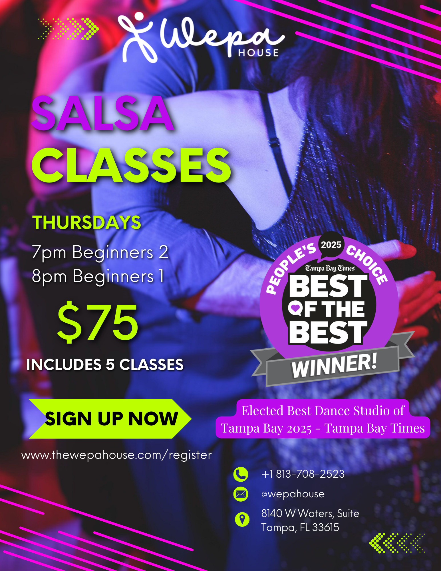 New Beginners Salsa Classes Starting at Wepa House