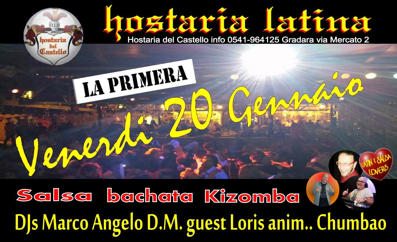 HOSTARIA LATINA, la primera venerdi 20 gennaio 2017