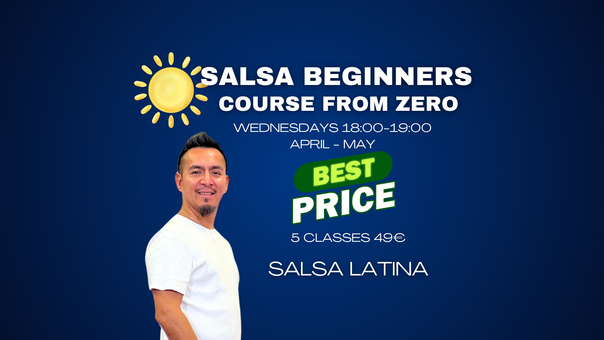 New Salsa Beginners Course From Zero, 5 classes!