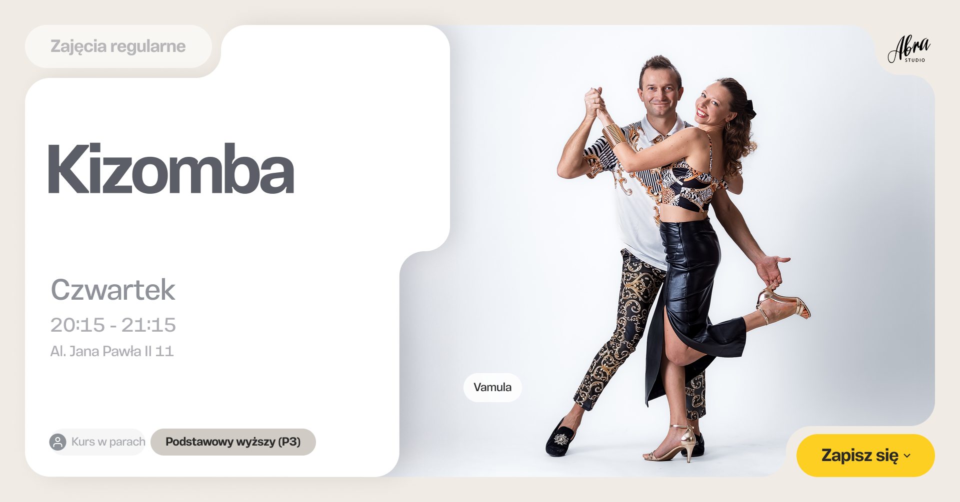 Kizomba z Vamula nabór na poziom podstawowy wyższy (P3)