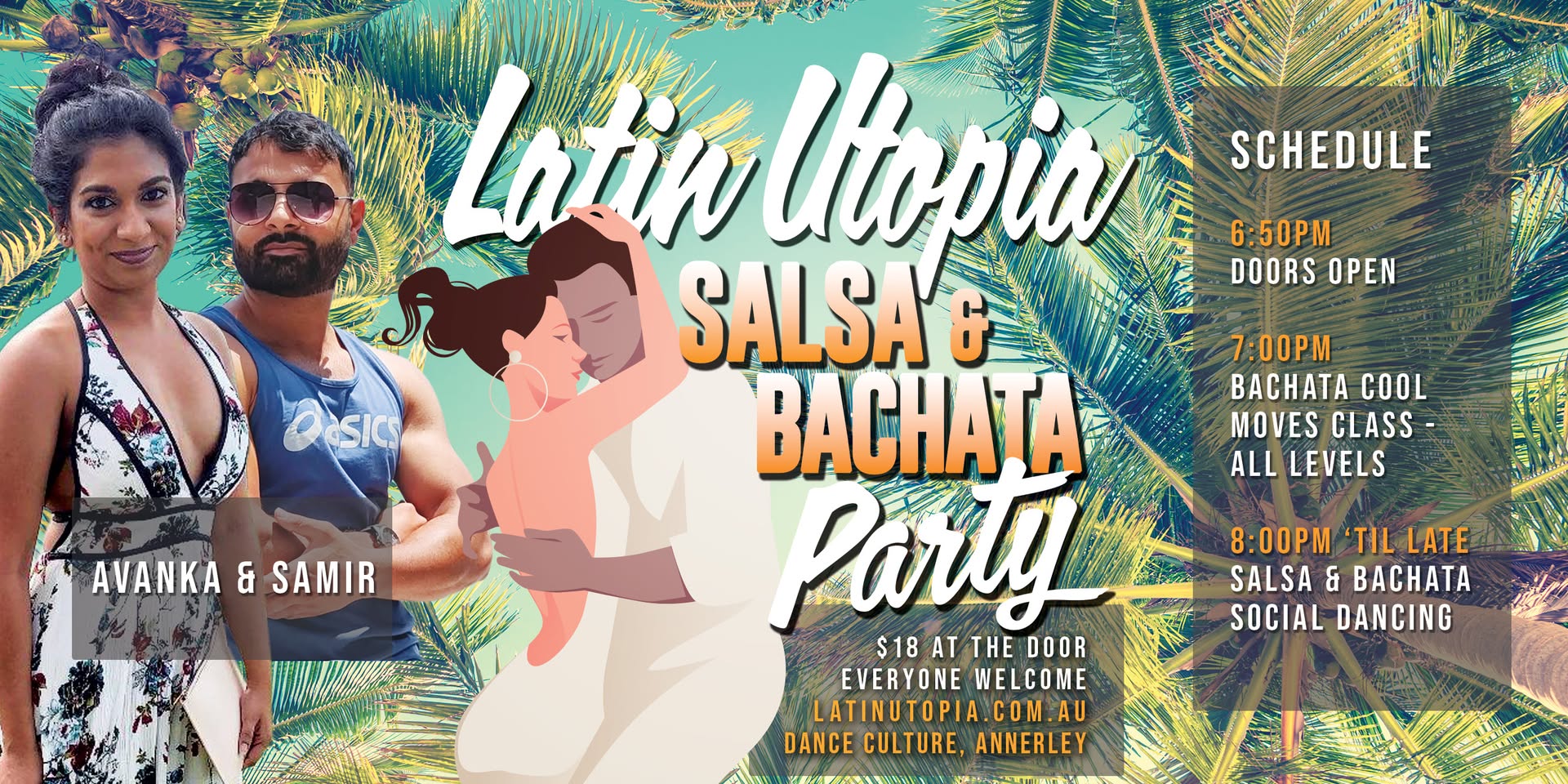 Latin Utopia Salsa & Bachata Party Including Bachata Cool Moves class with Samir & Avanka