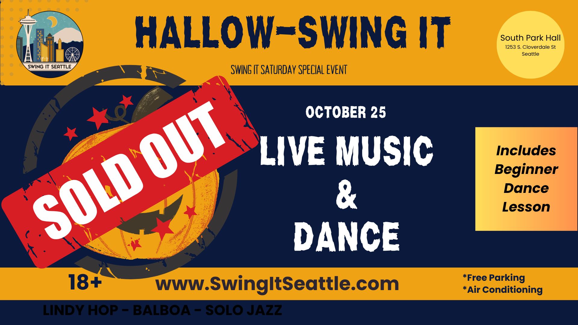 Hallow-Swing It - Swing It Saturday Special Event - SOLD OUT