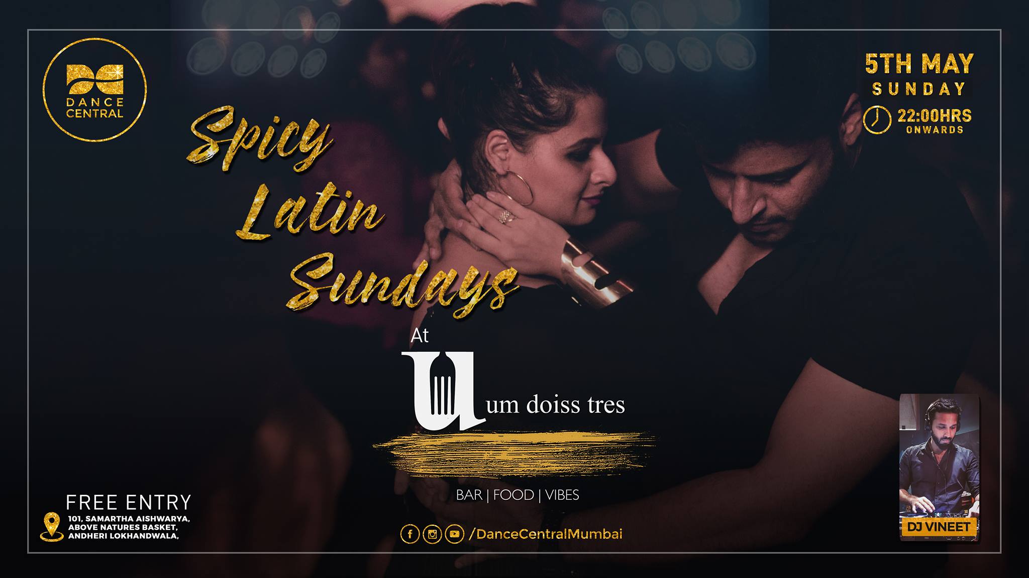 Spicy Latin Sundays by Dance Central at Um Doiss Tres