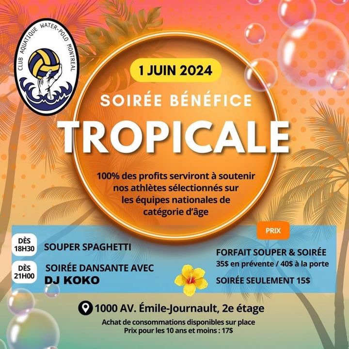 Camo waterpolo Social, souper et soirée dansante