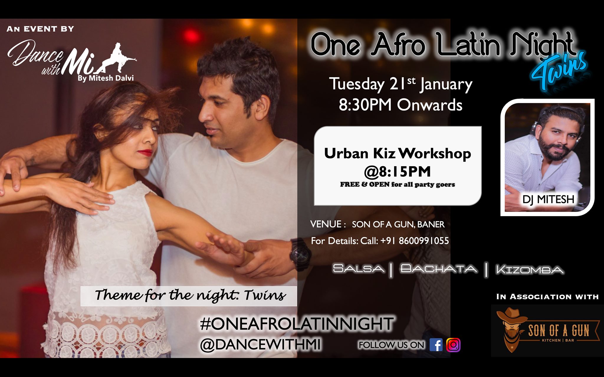 One Afro Latin Night - Twins Theme Night - 21st Jan