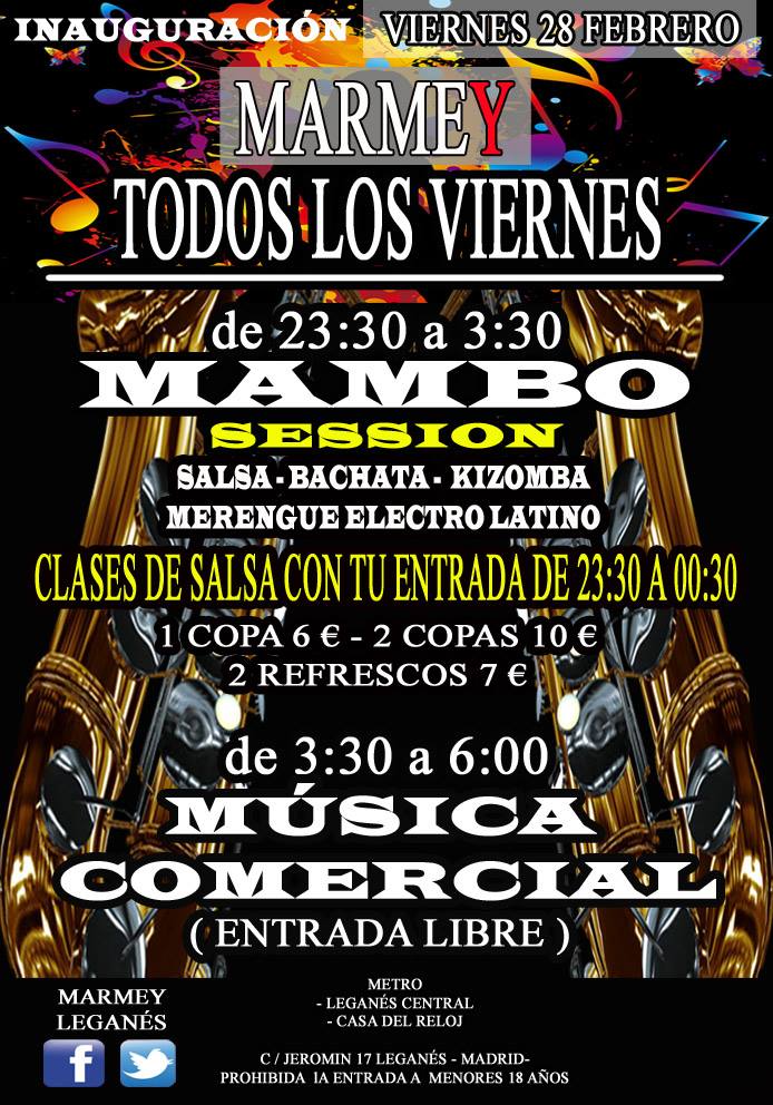 INAUGURACIÓN SESIÓN DE SALSA TODOS LOS VIERNES EN LEGANÉS A PARTIR DEL 28 DE FEBERERO