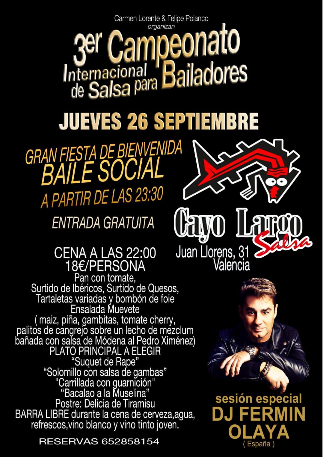Fiesta Bienvenida 3º Campeonato para Bailadores