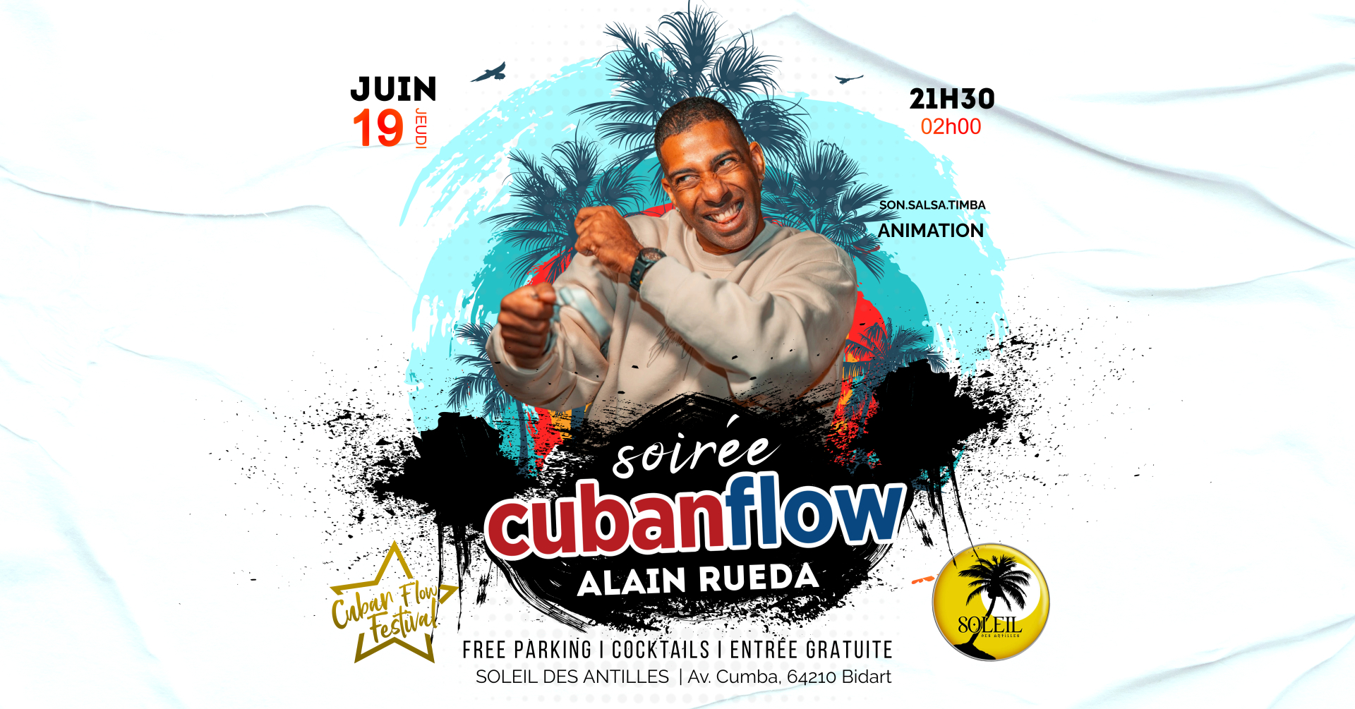 SOIREE CUBAN FLOW à SOLEIL DES ANTILLES