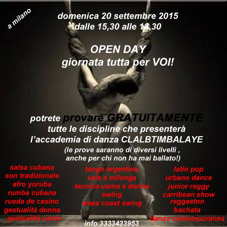 Riapertura asd Clalbtimbalaye con lezioni prova gratuite 20sett.