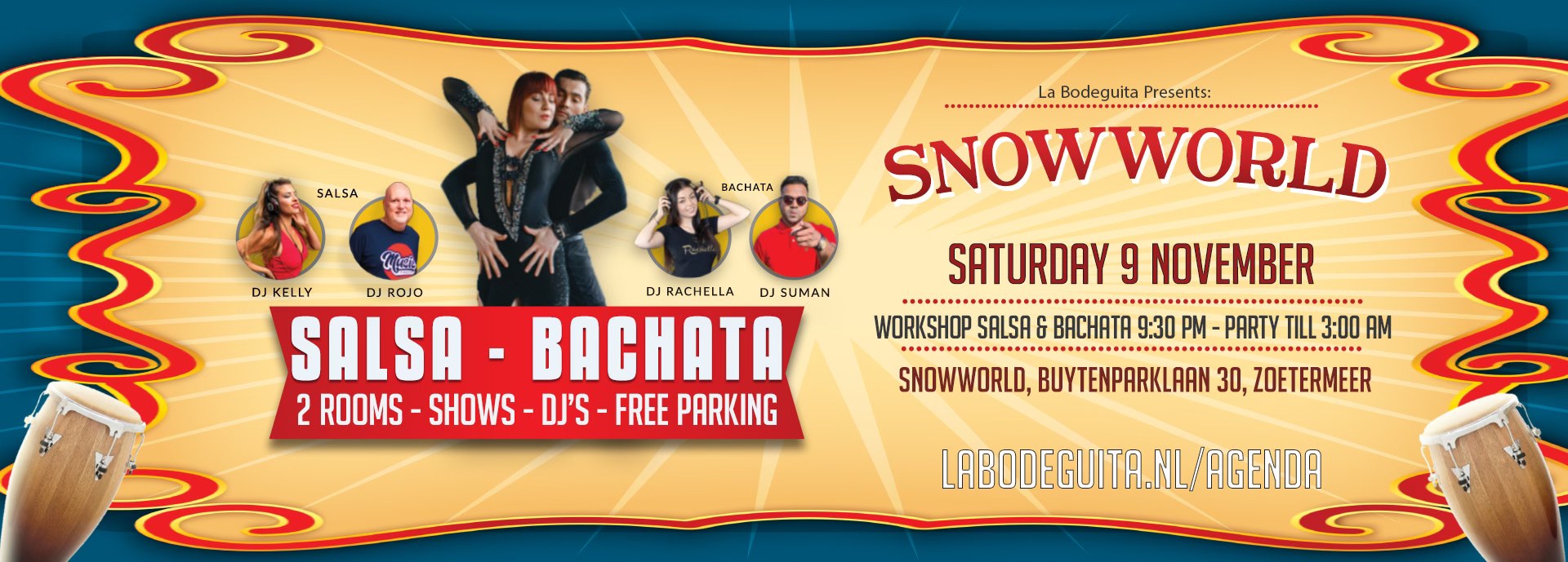 La Bodeguita presents: Salsa & Bachata Night at SnowWorld! ππ Join us on Saturday, November 9th