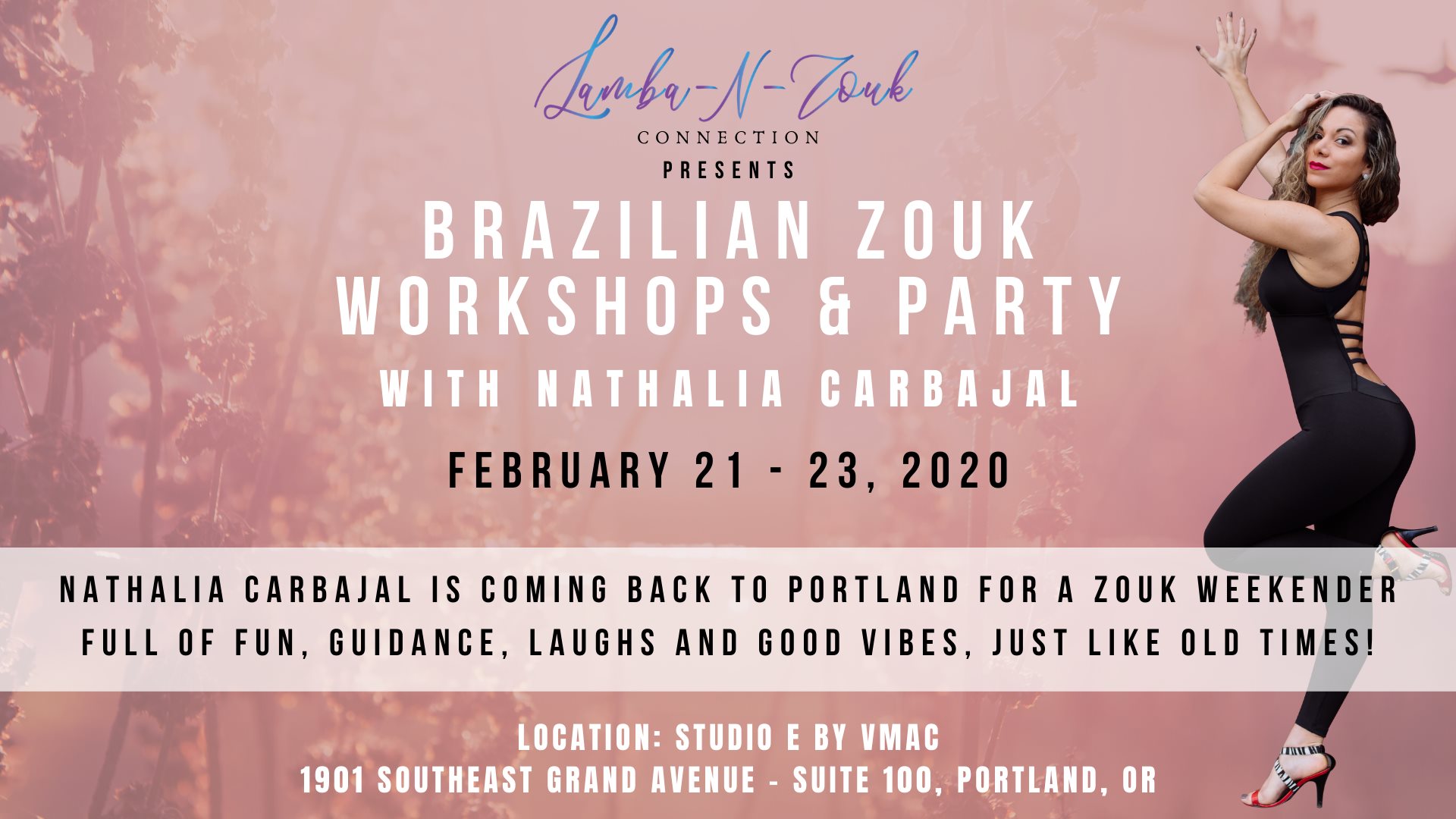 Zouk Workshops w Nathalia Carbajal - 6 Hrs of Training + Party