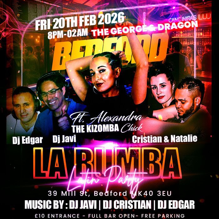 LA RUMBA “AfroLatin Party” Bedford Ft Alexandra Cojan *FRI 20th Feb 2026