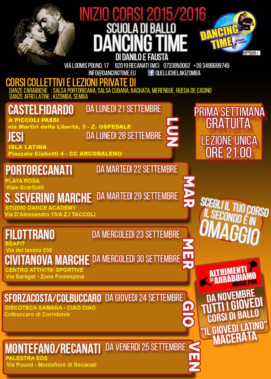 CORSI DI BALLO 2015 2016 - DANCING TIME
