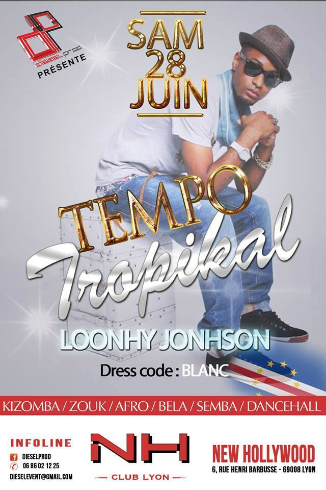 TEMPO TROPIKAL avec LOONY JONHSON ( Showcase) x MAFALDA & KIZOMBA Doçura ( stage KIZOMBA ) # SAMEDI 28 JUIN à LYON au N.H.