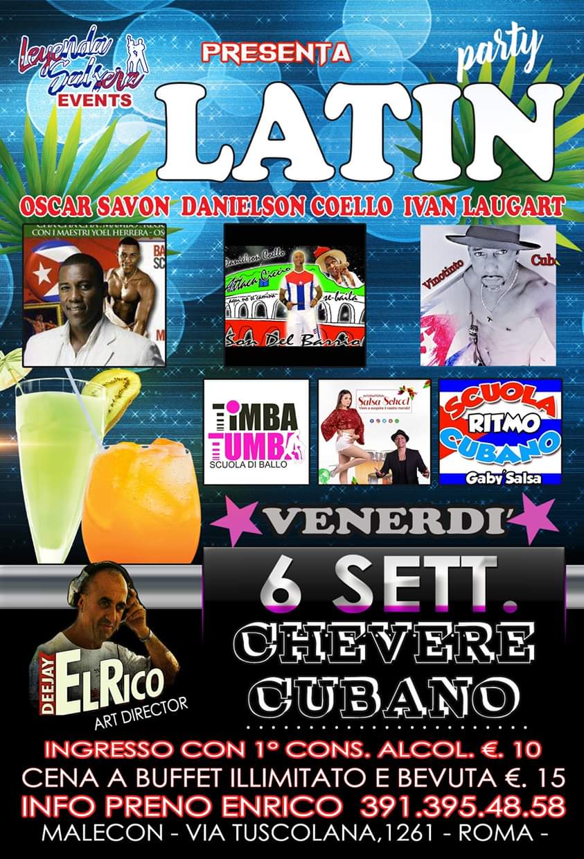 Venerdi' 6 Settembre - Latin Party - Il Venerdi' per tutti
