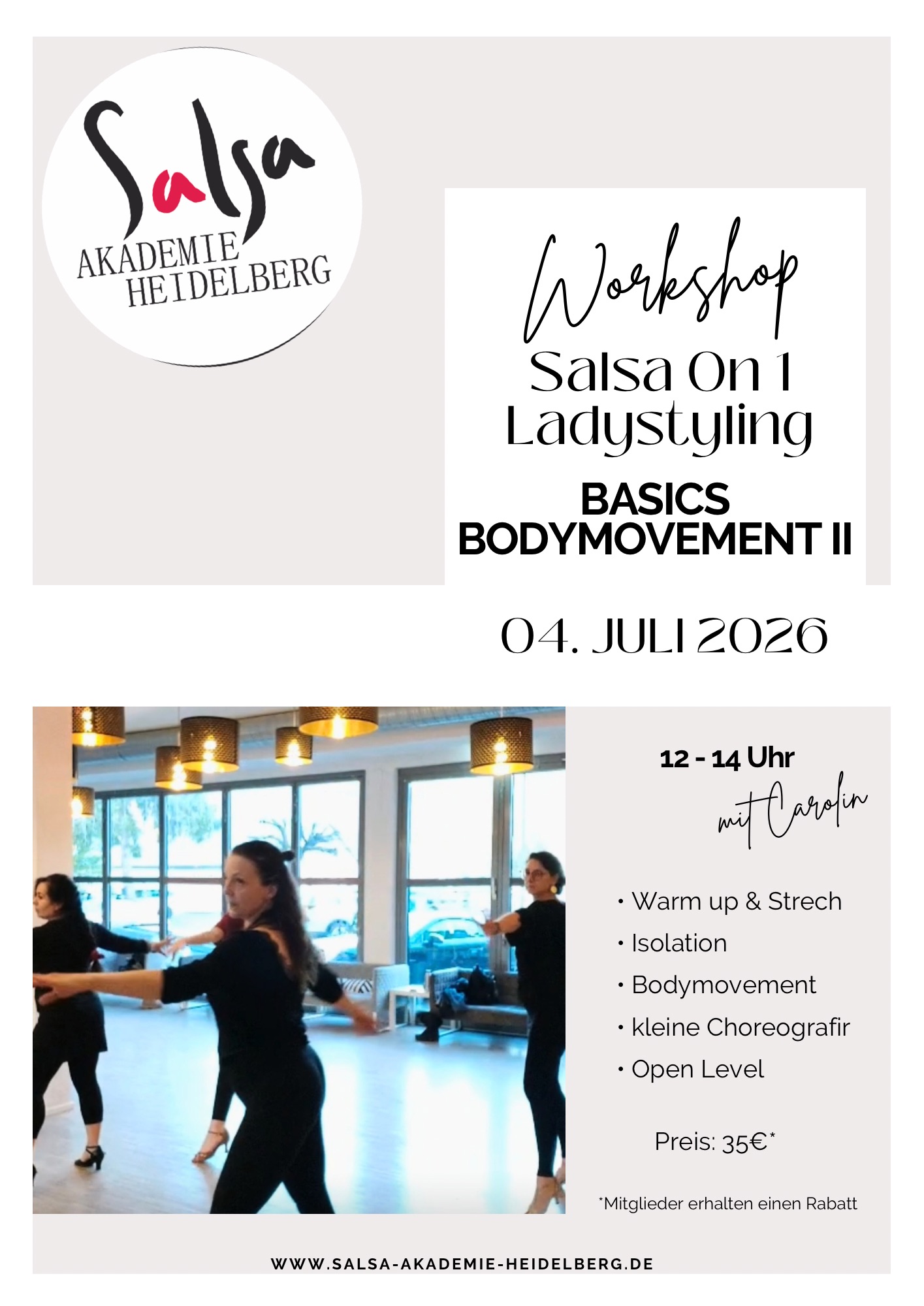 SALSA ON1 LADYSTYLING WORKSHOP BASICS BODYMOVEMENT II