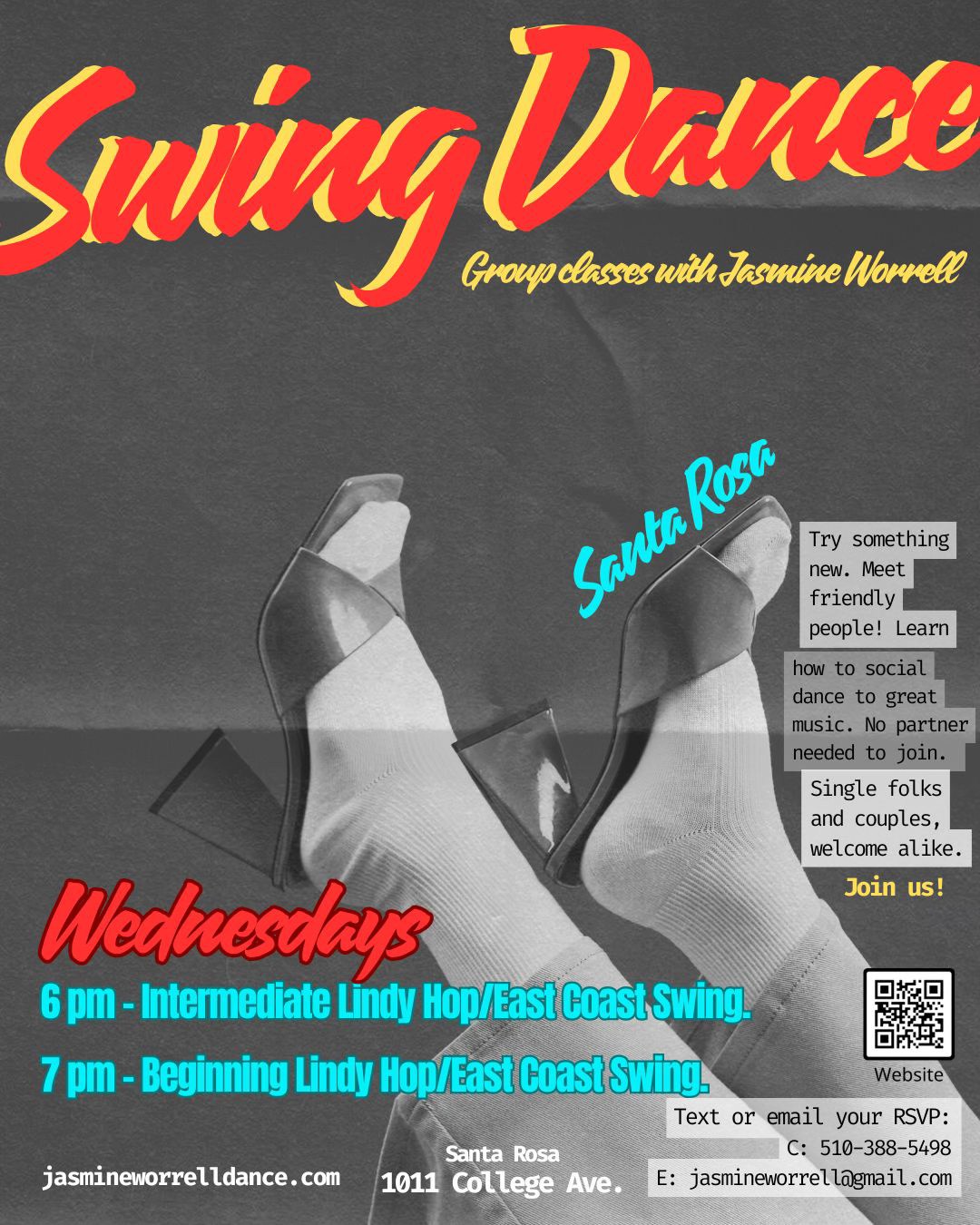 Learn Lindy Hop & Swing Dance with us! Two levels to choose from!