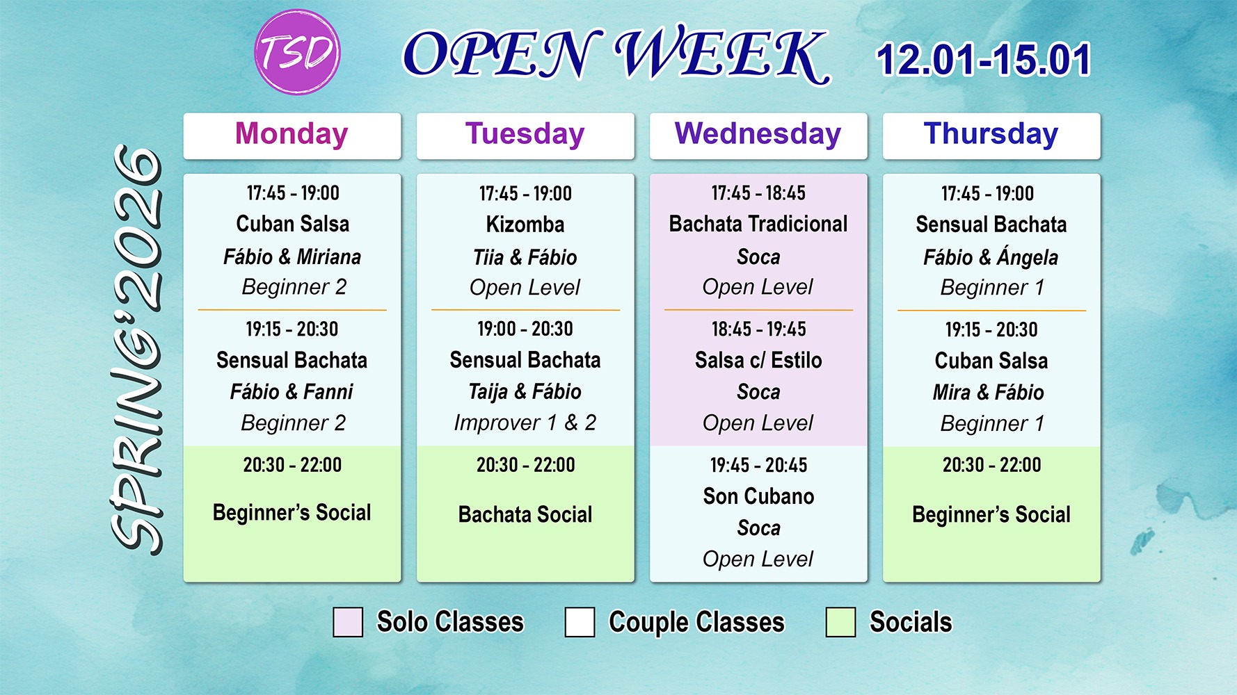 TSD Dance Studio - Spring Season 2026 - Open Week