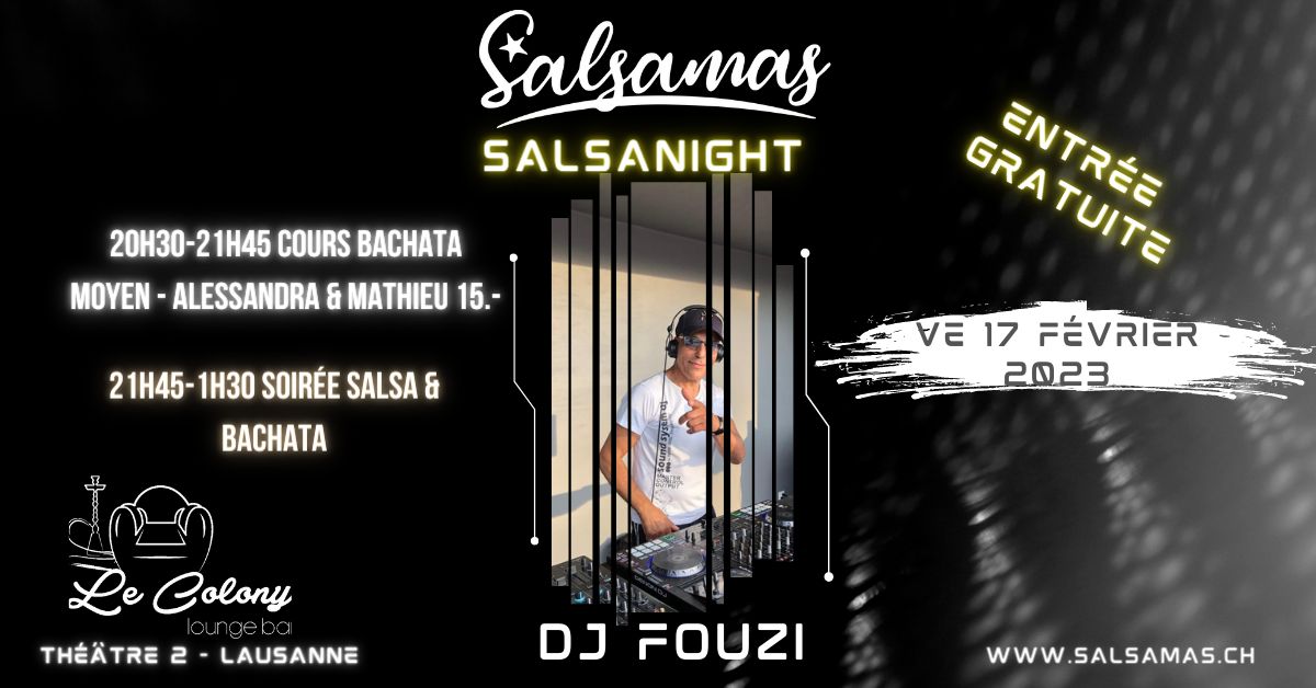 Ve 17 févr. soirée salsa avec Salsamas et cours bachata couple moyen dès 20h30