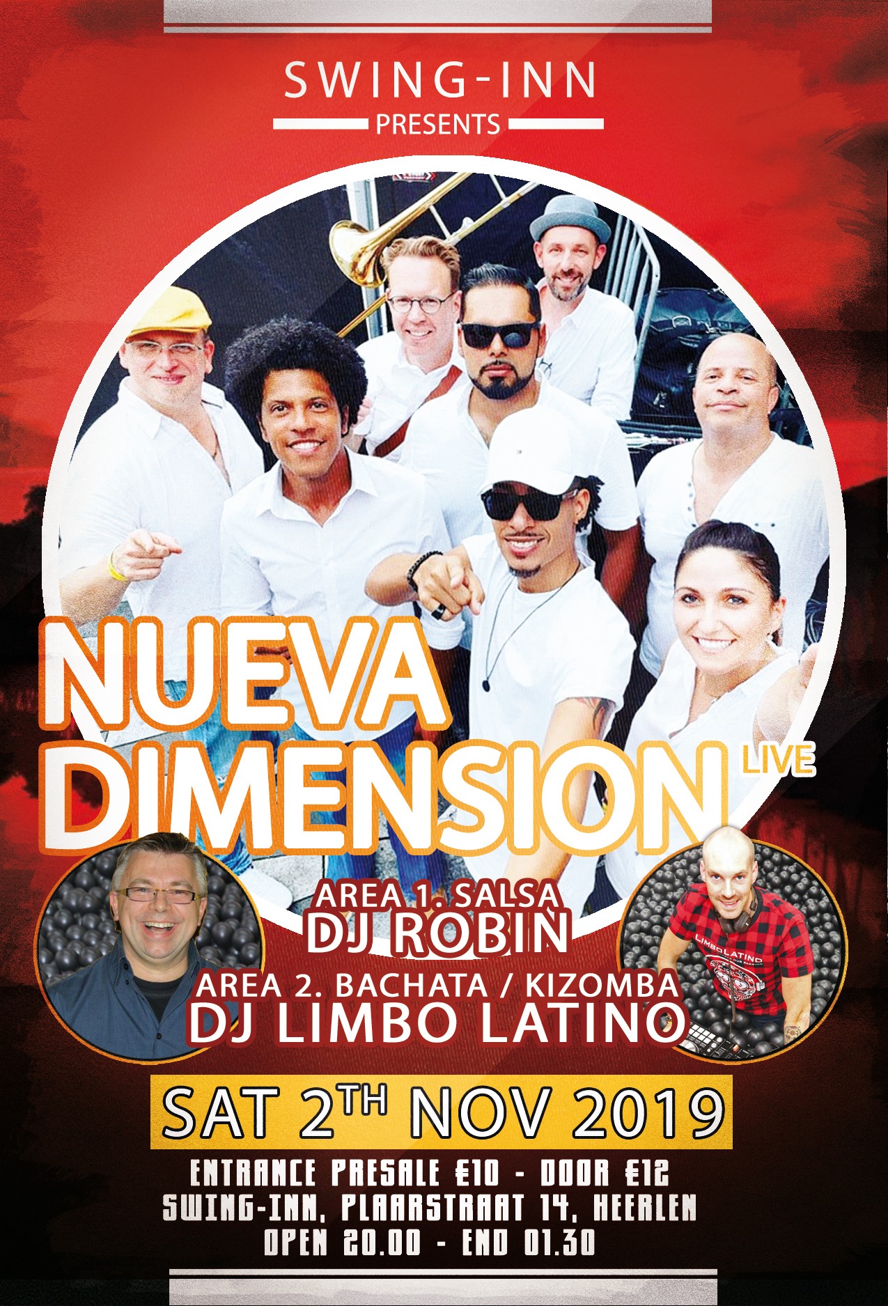 Salsaparty met Live muziek van Nueva Dimension