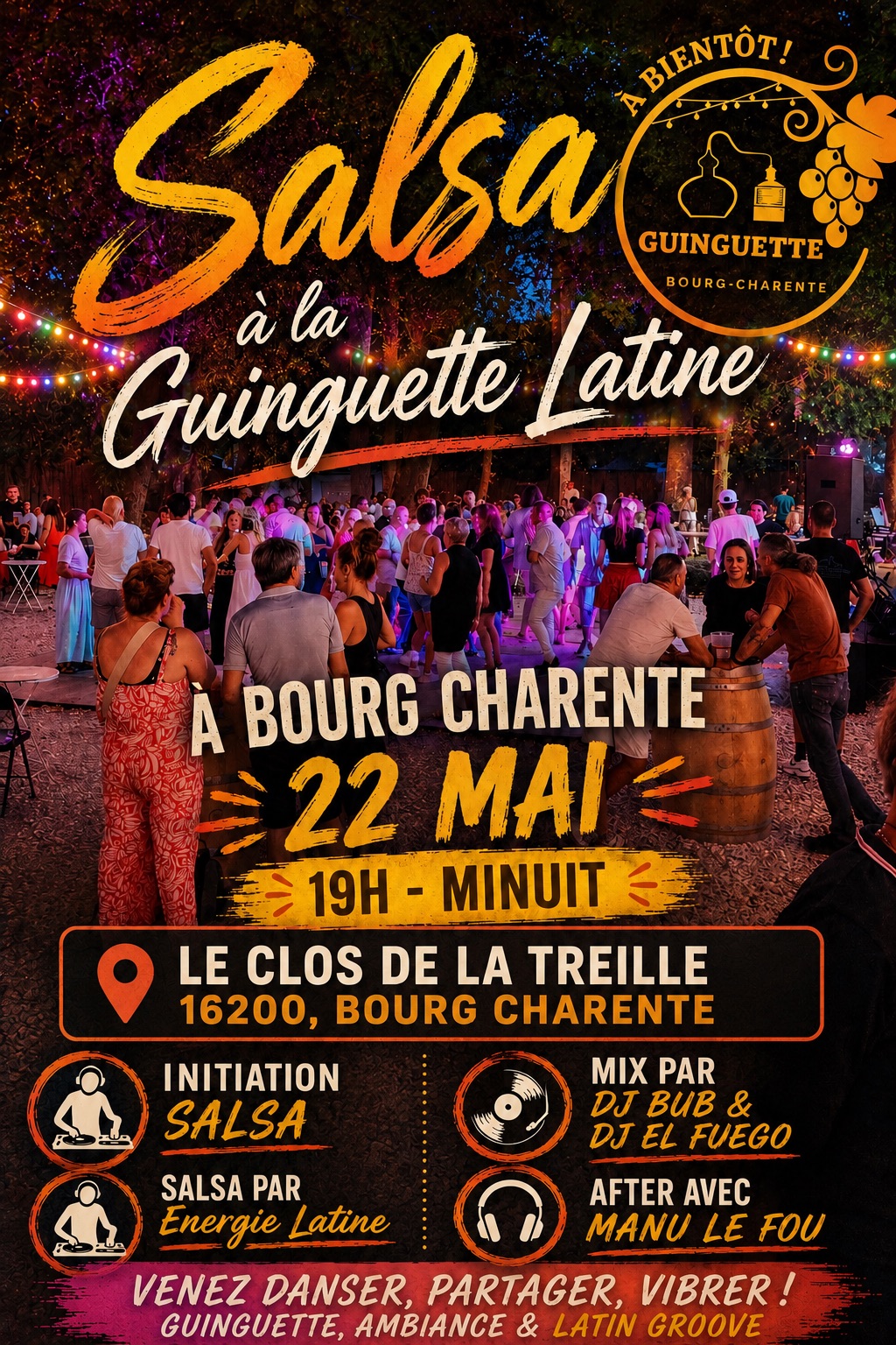 Salsa, Bachata, à la guinguette Latine de Bourg Charente