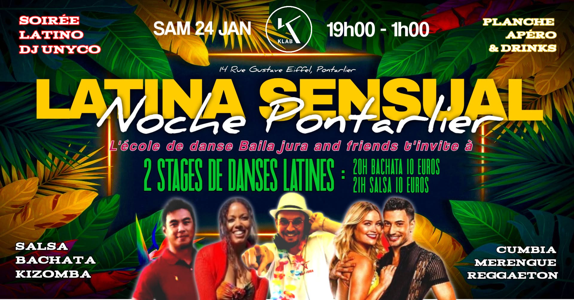 SOIRÉE LATINA AVEC STAGES DE DANSES @PONTARLIER