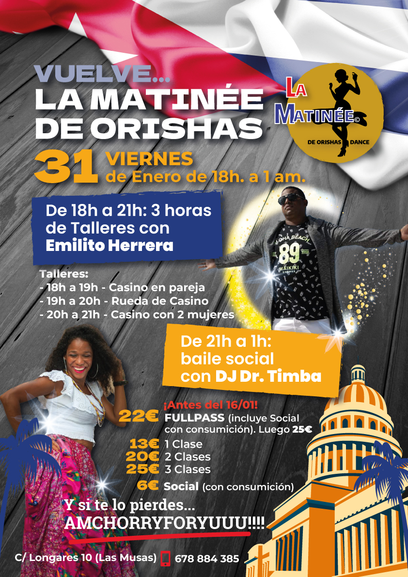 La Matinée: Talleres + baile social, salsa y bachata!!