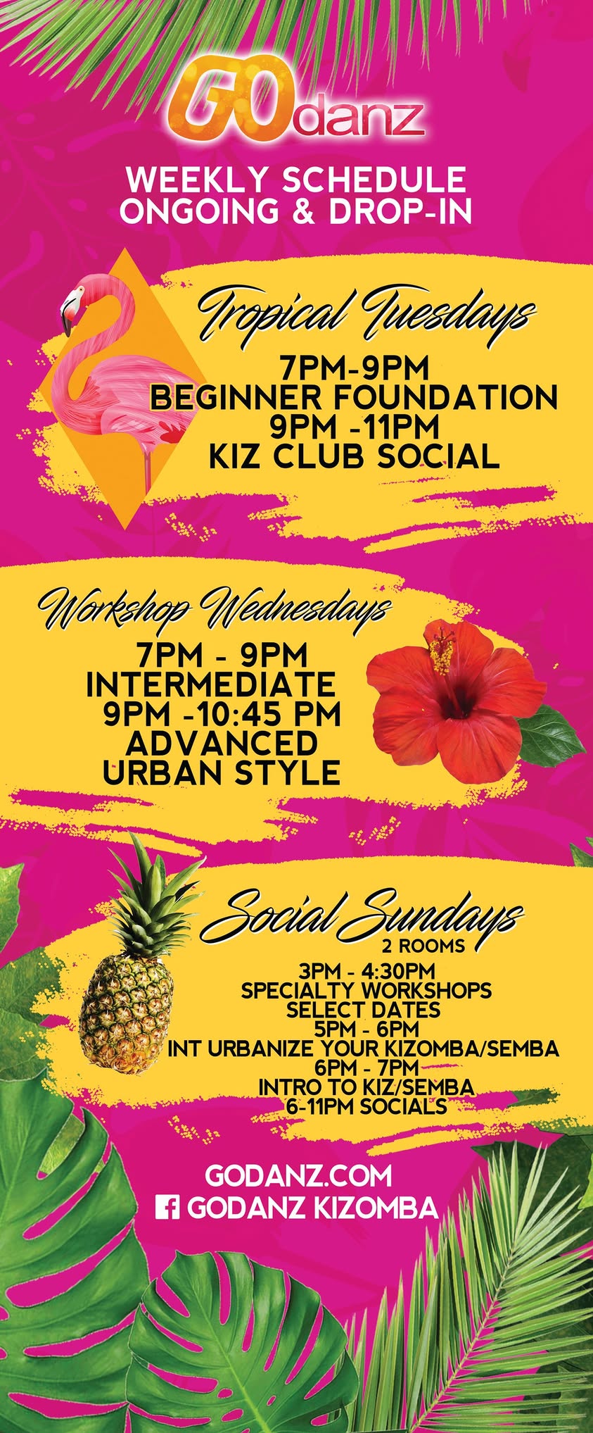 Godanz Speciality Sunday Wkshops in February