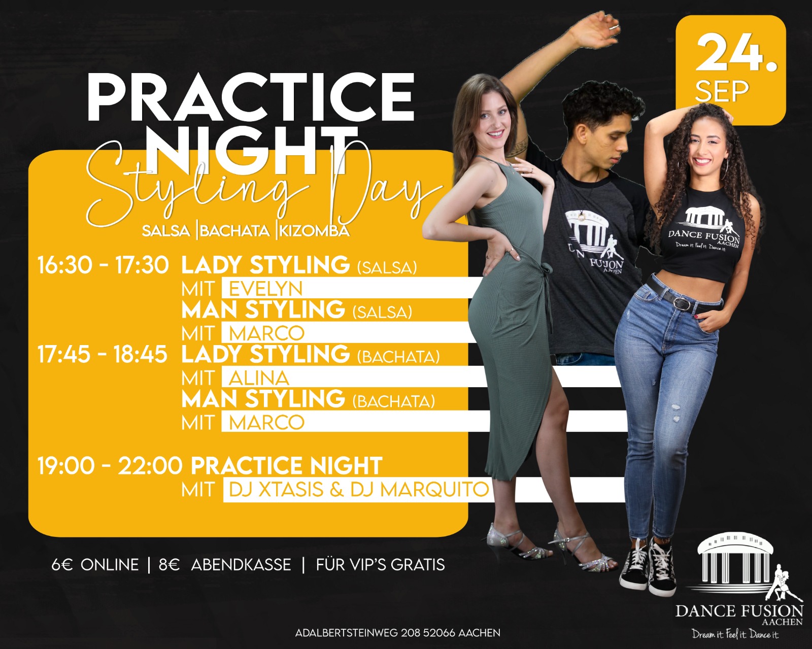 Salsa, Bachata, Kizomba, Style Day and Practice Night, I will be there!