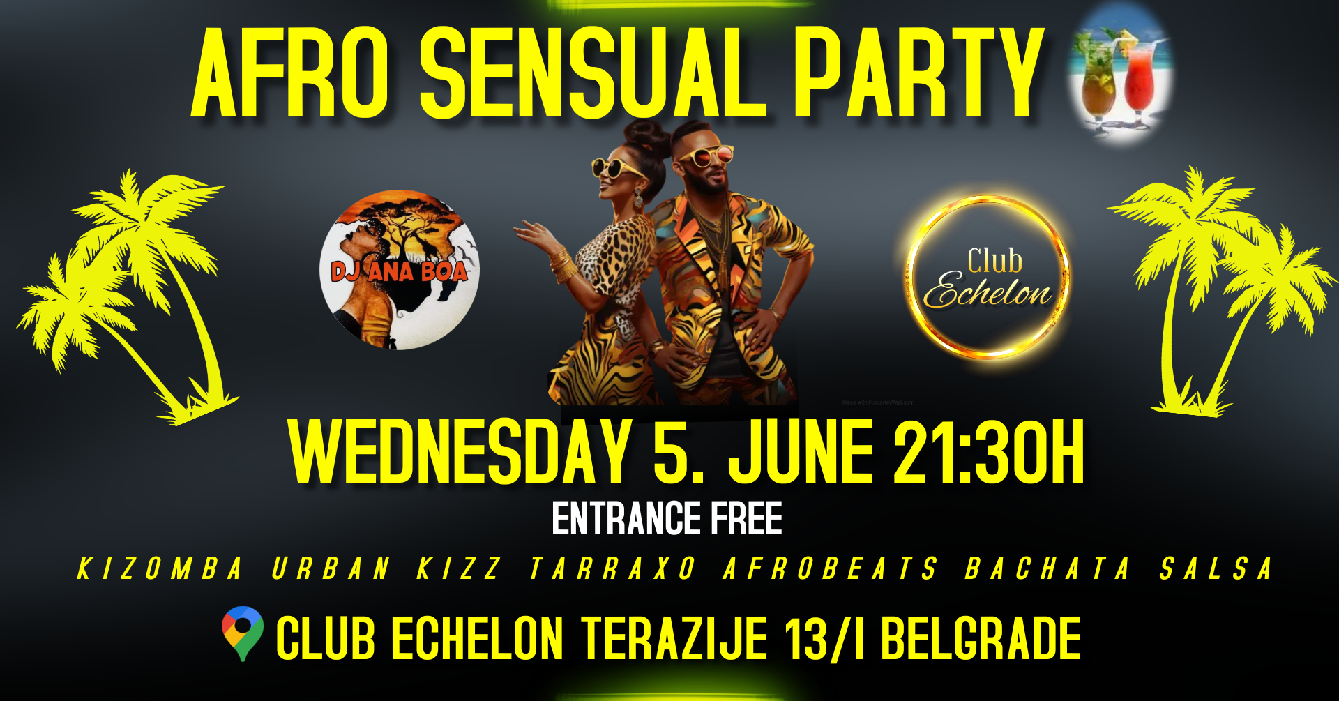 🌴 Afro Sensual Sreda Wednesday🌴 05.06. club Echelon Terazije
