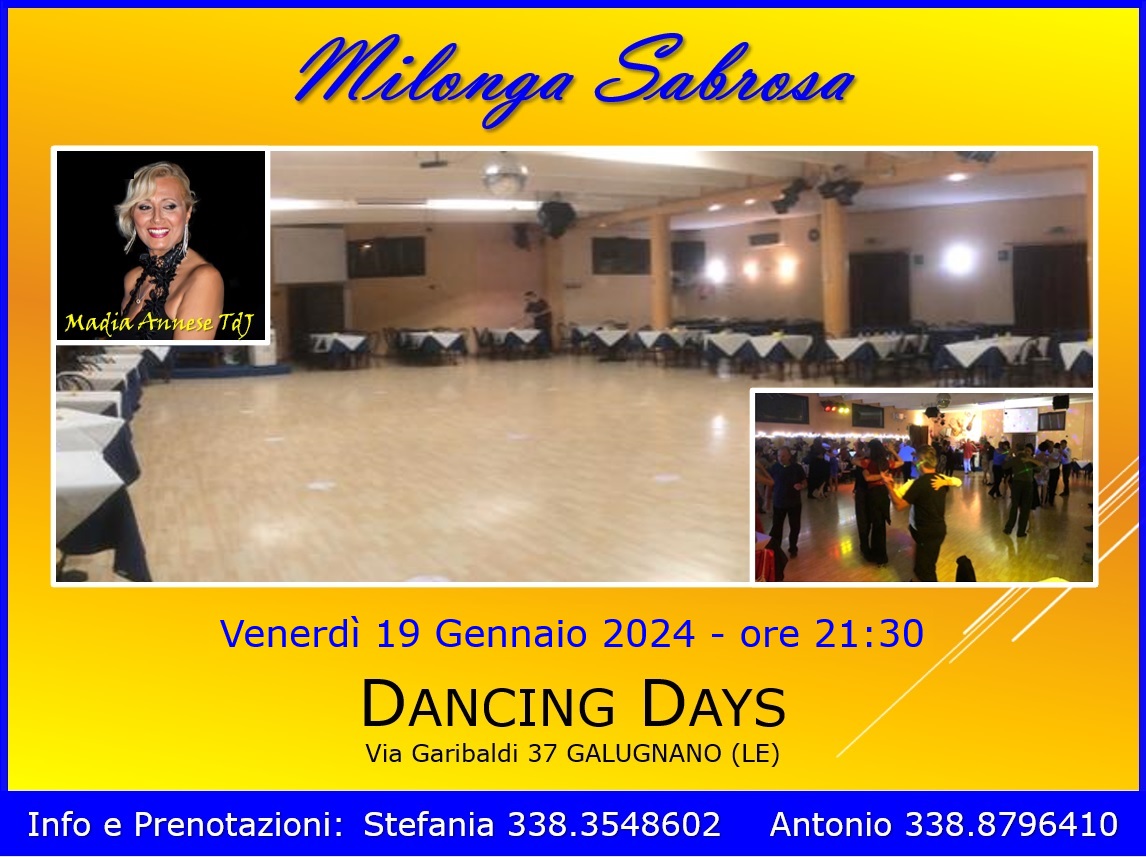 Milonga Sabrosa del Viernes al Dancing Days