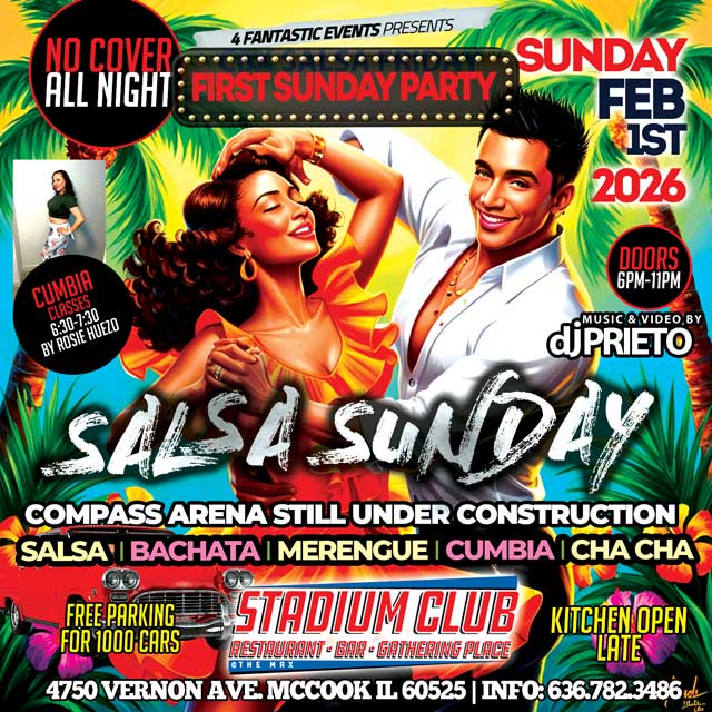 Special Edition First Sunday Salsa Sunday @ The Stadium Club β¨π»β¬οΈ
