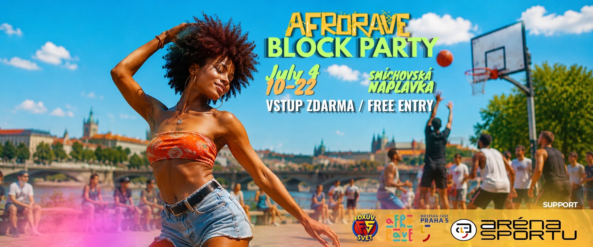 VSTUP ZDARMA - AFRORAVE BLOCK PARTY - Smíchovská Náplavka