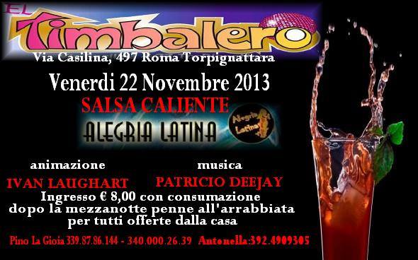 Venerd 22 Todos ai bailar Salsa a 360% al EL TIMBALERO