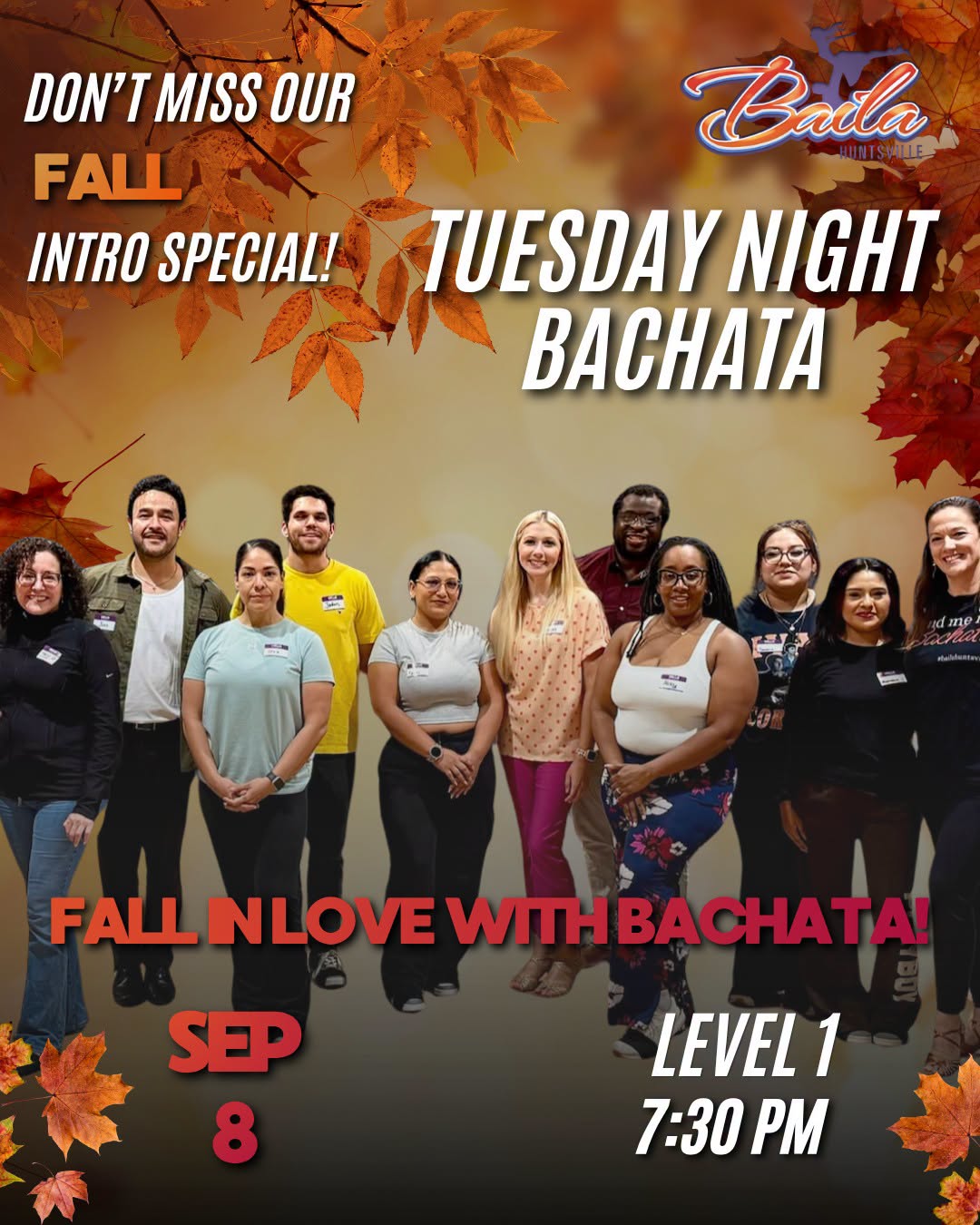 Tuesday Night Bachata! FALL in love with Bachata! 🍂