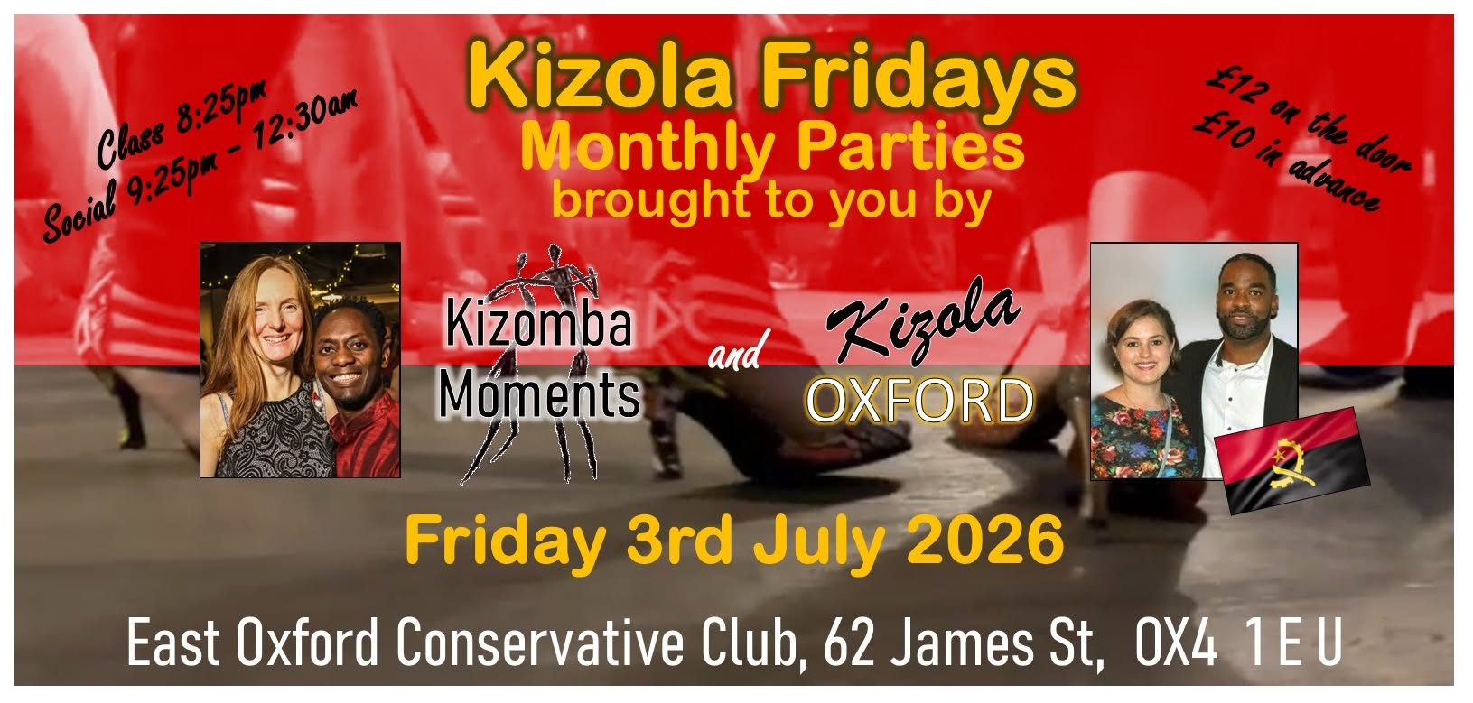 Kizola Fridays Monthly Parties in Oxford - Friday 3rd July 2026