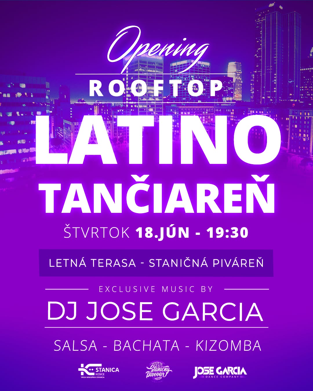 ROOFTOP LATINO TANČIAREŇ - Štvrtok 18.6 ☀️🌴