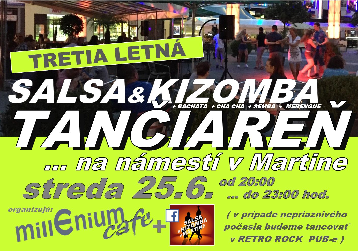 3. Salsa-bachata-kizomba TANČIAREŇ na námestí v Martine