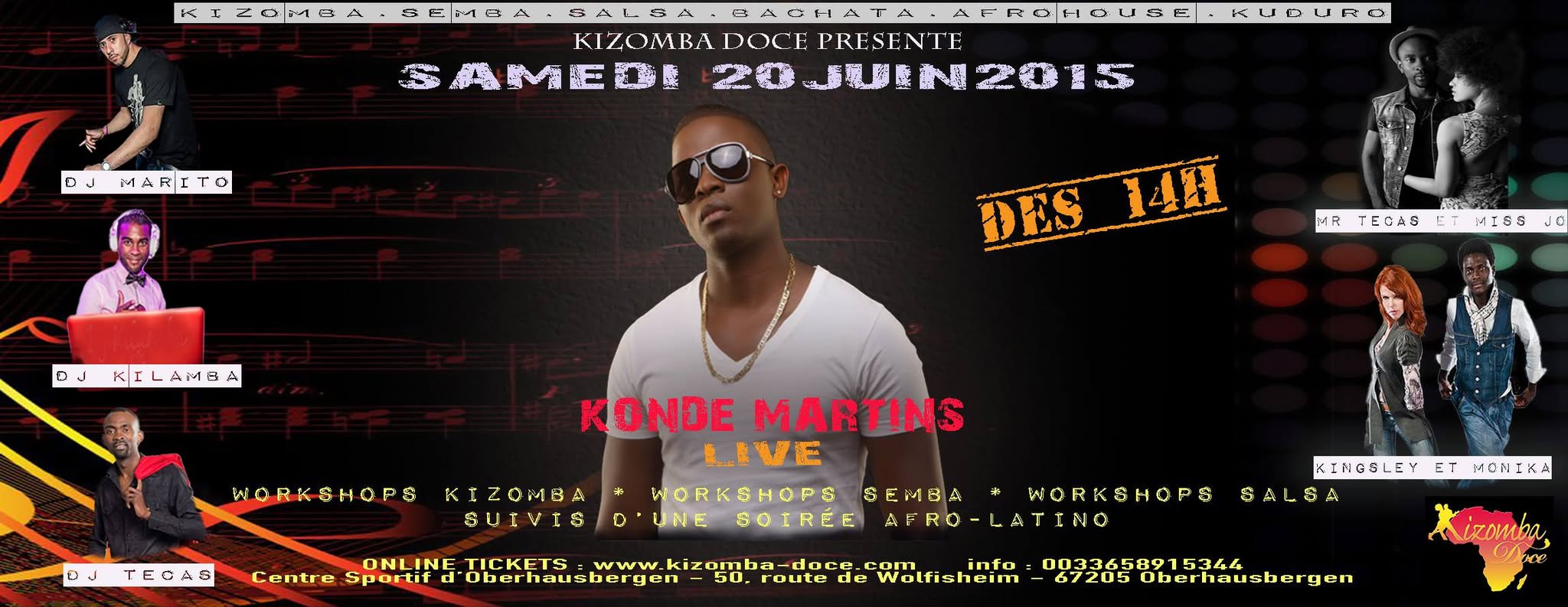 ✰✰ KONDE MARTINS ▐ ░ CONCERT LIVE▐ ░ ✰ WORKSHOPS ►KIZOMB@ ►SALS@ & ►SEMB@✰✰ SA.20.06.15 ✰✰