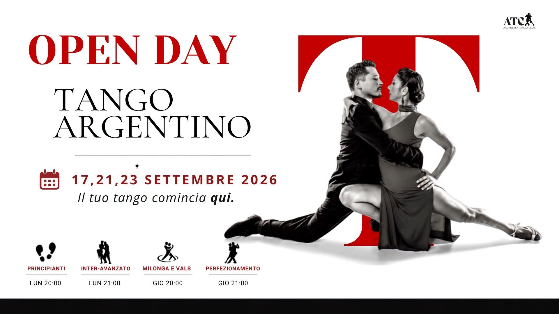 OPEN DAY · TANGO ARGENTINO✨ 17,21,23 SETTEMBRE 2026