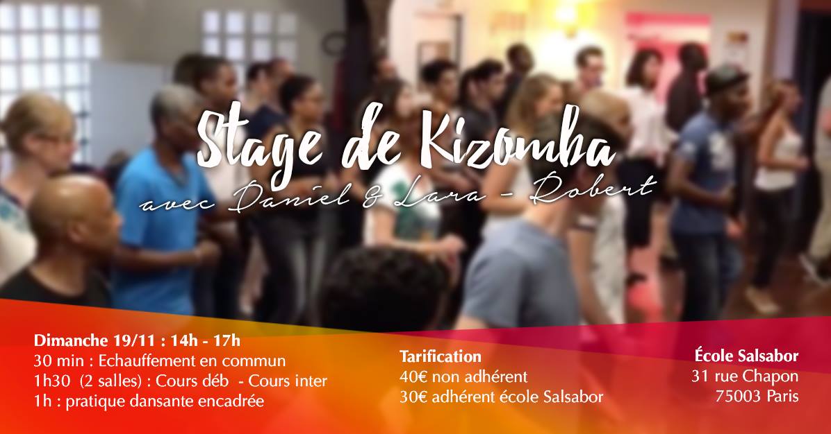 Stage Kizomba Salsabor Paris : 19 11, 3h, cours et pratique