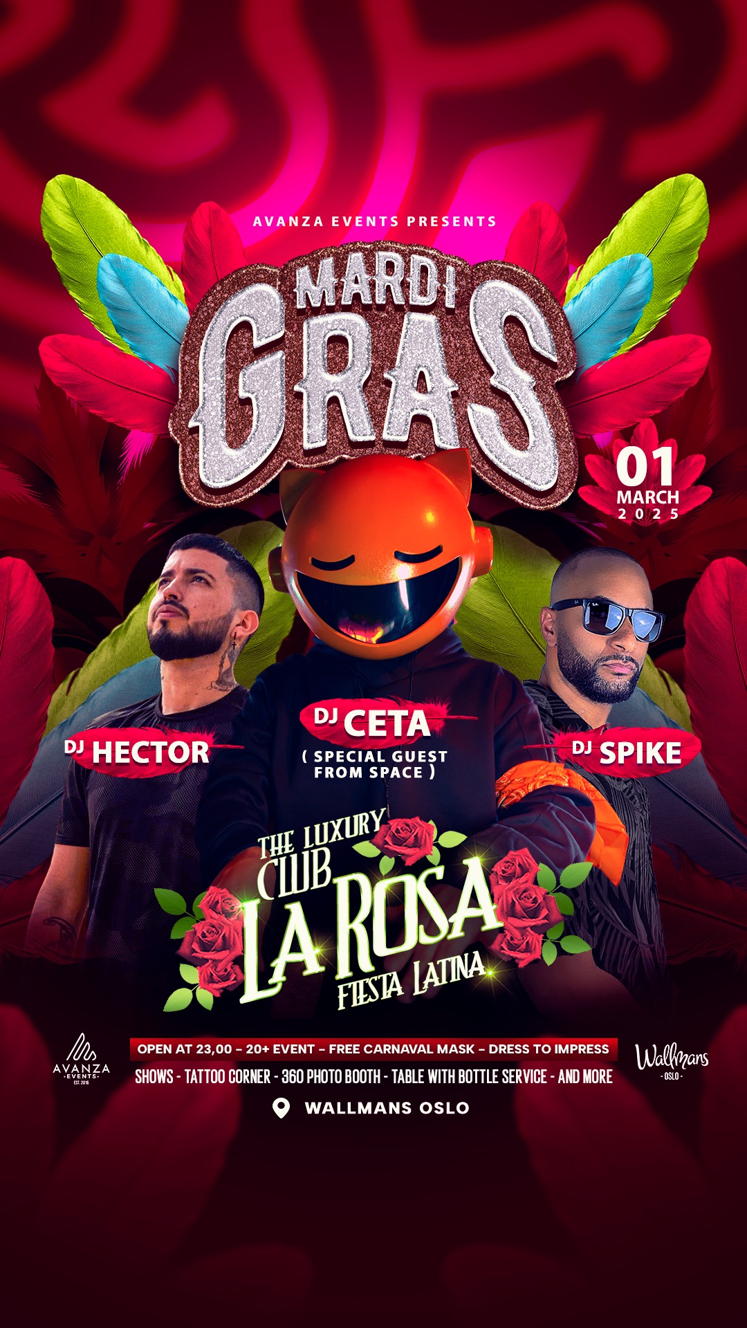 CLUB LA ROSA β MARDI GRAS LATINO β WALLMANS OSLO 12 FEB 2025